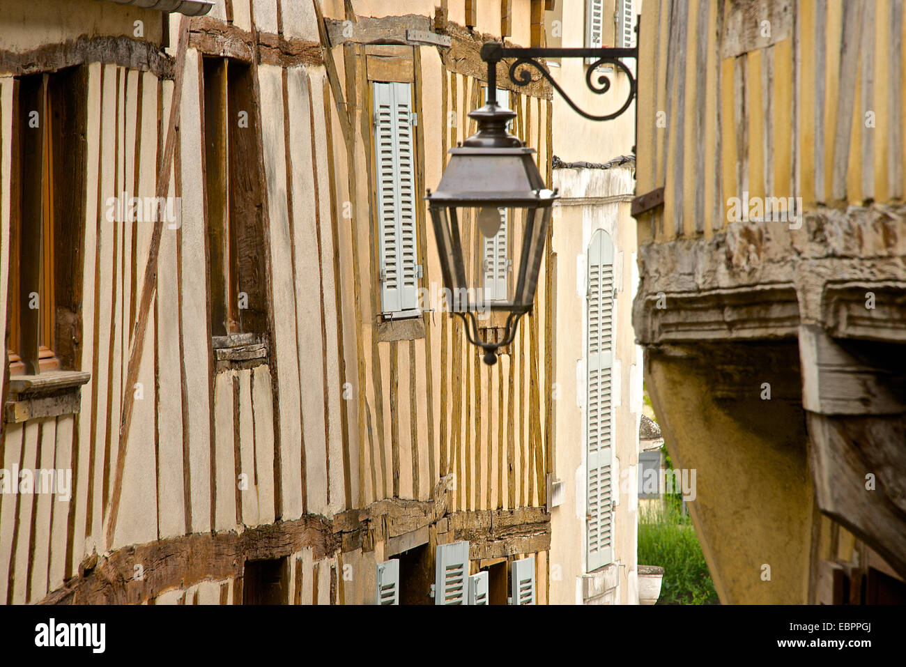 Casa medioevale facciata, graticcio, città vecchia, Macon, Saône et Loire1, Bourgogne ( Borgogna), Francia, Europa Foto Stock