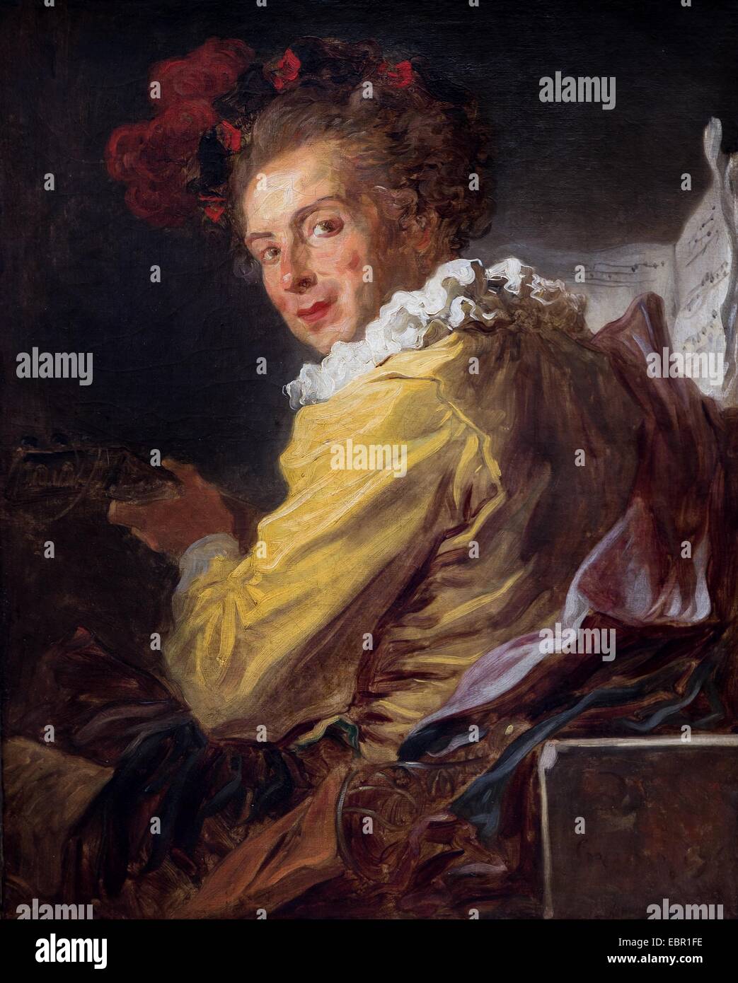 ActiveMuseum 0001851.jpg / Ritratto di Luigi Richard de la breteche, in costume teatrale, circa 1770 - Jean-Honore Fragonard 25/09/2013 - / XVIII secolo Collezione / Museo attivo Foto Stock