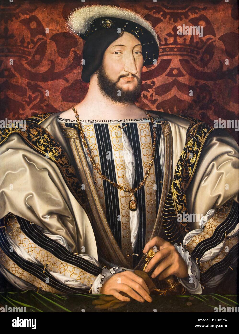 ActiveMuseum 0001916.jpg / Francesco il primo re di Francia, circa 1530 - Jean Clouet 26/09/2013 - / Renaissance Collection / Museo attivo Foto Stock