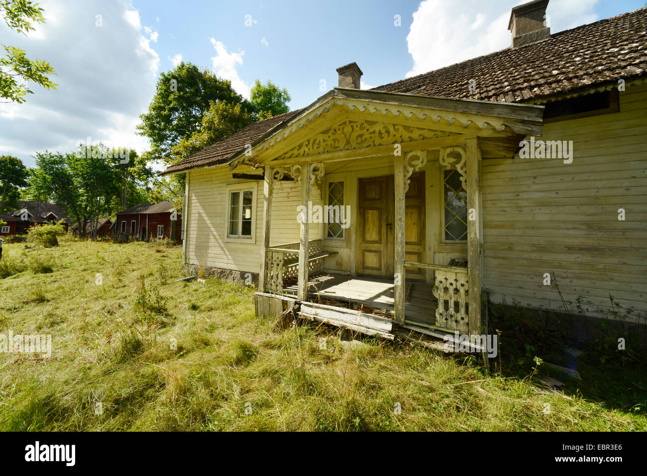 Abbandonato farm house, Svezia, Smaland Foto Stock