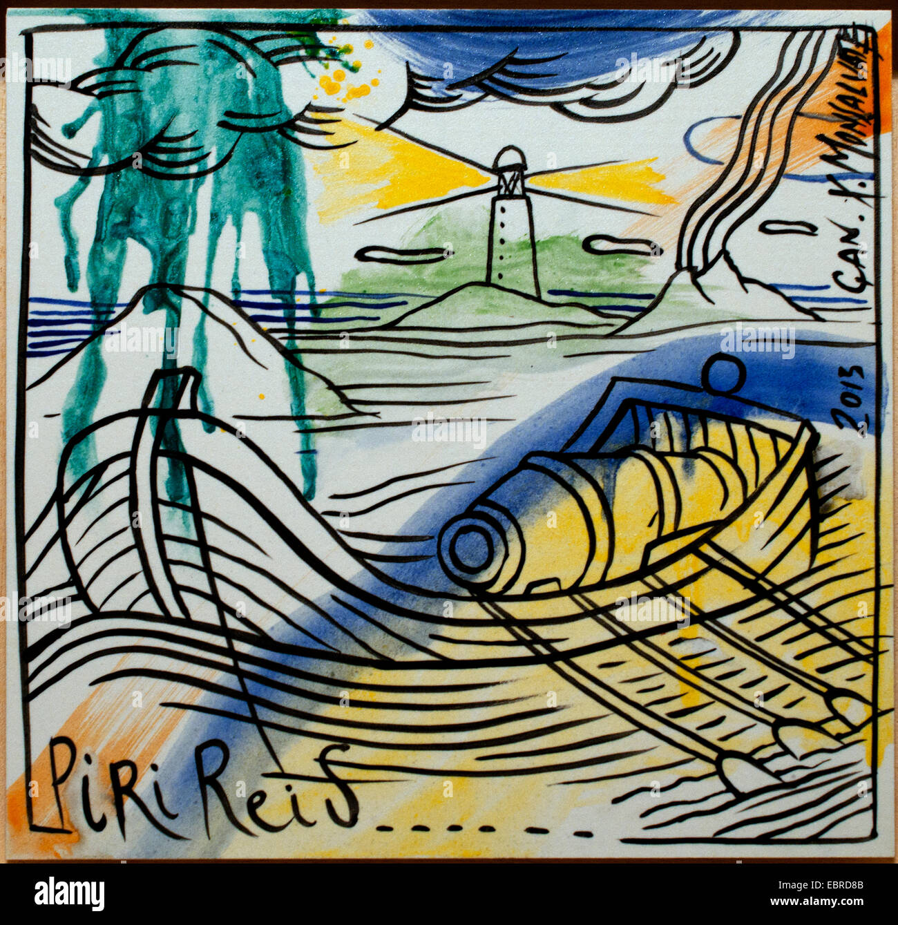 Piri Reis tilearthenware porcellana Spagna - Spagnolo Foto Stock