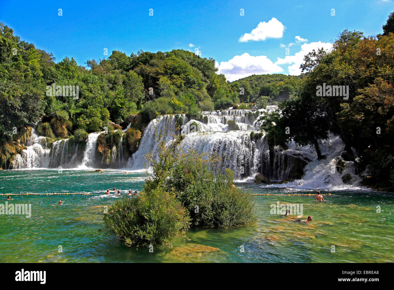 Cascate di Skradinski buk, Croazia, Sibenik, Parco Nazionale di Krka Foto Stock