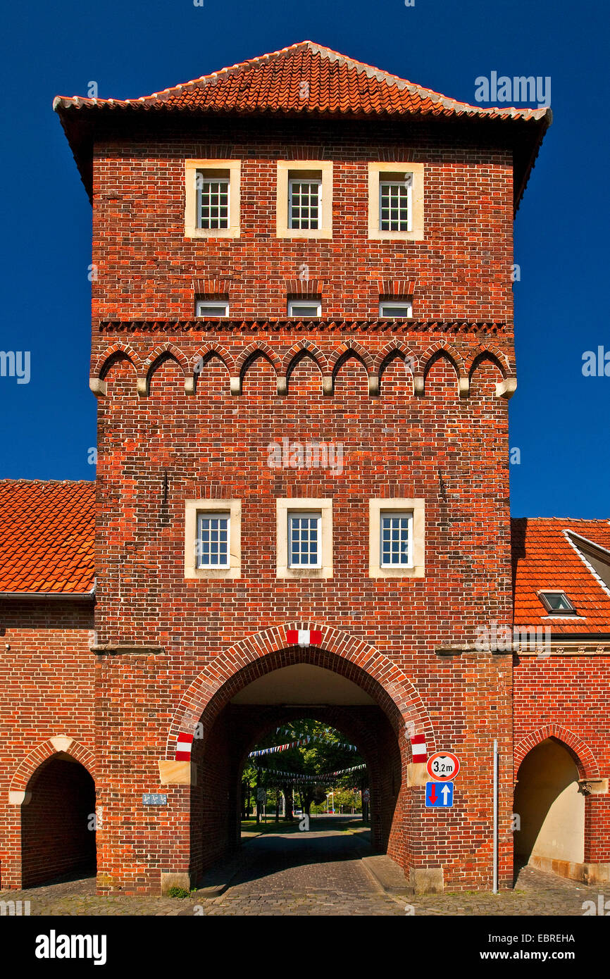 Città medievale Walkenbrueckentor gate, in Germania, in Renania settentrionale-Vestfalia, Coesfeld Foto Stock