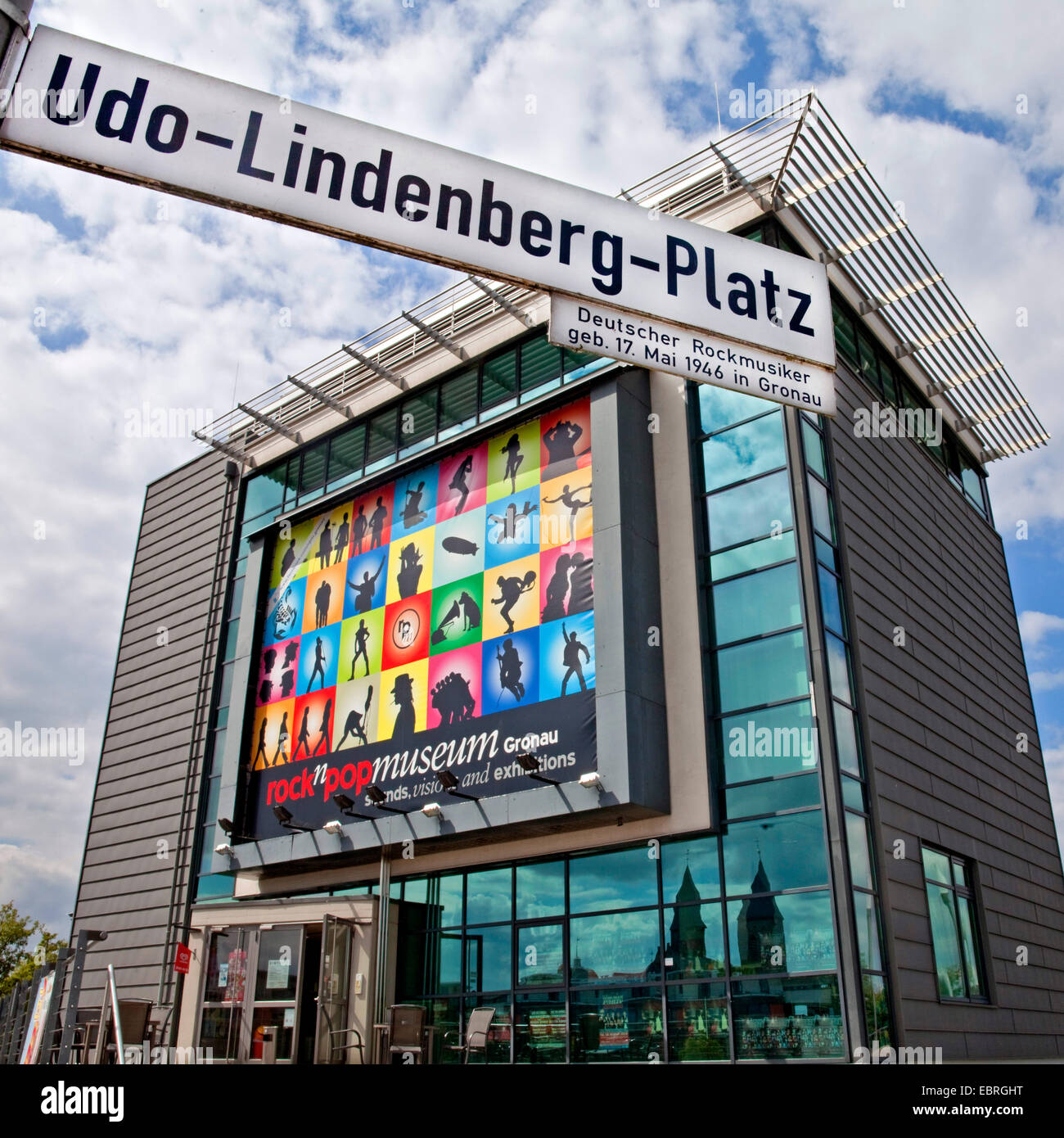 Rock n Pop museum presso square Udo Lindenberg Platz, in Germania, in Renania settentrionale-Vestfalia, Gronau Foto Stock