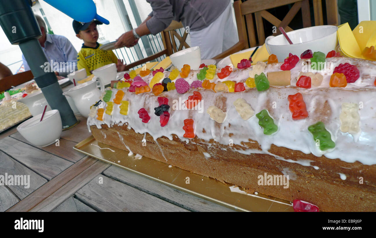 Elaborare fancy la torta su un ragazzino il compleanno Foto Stock