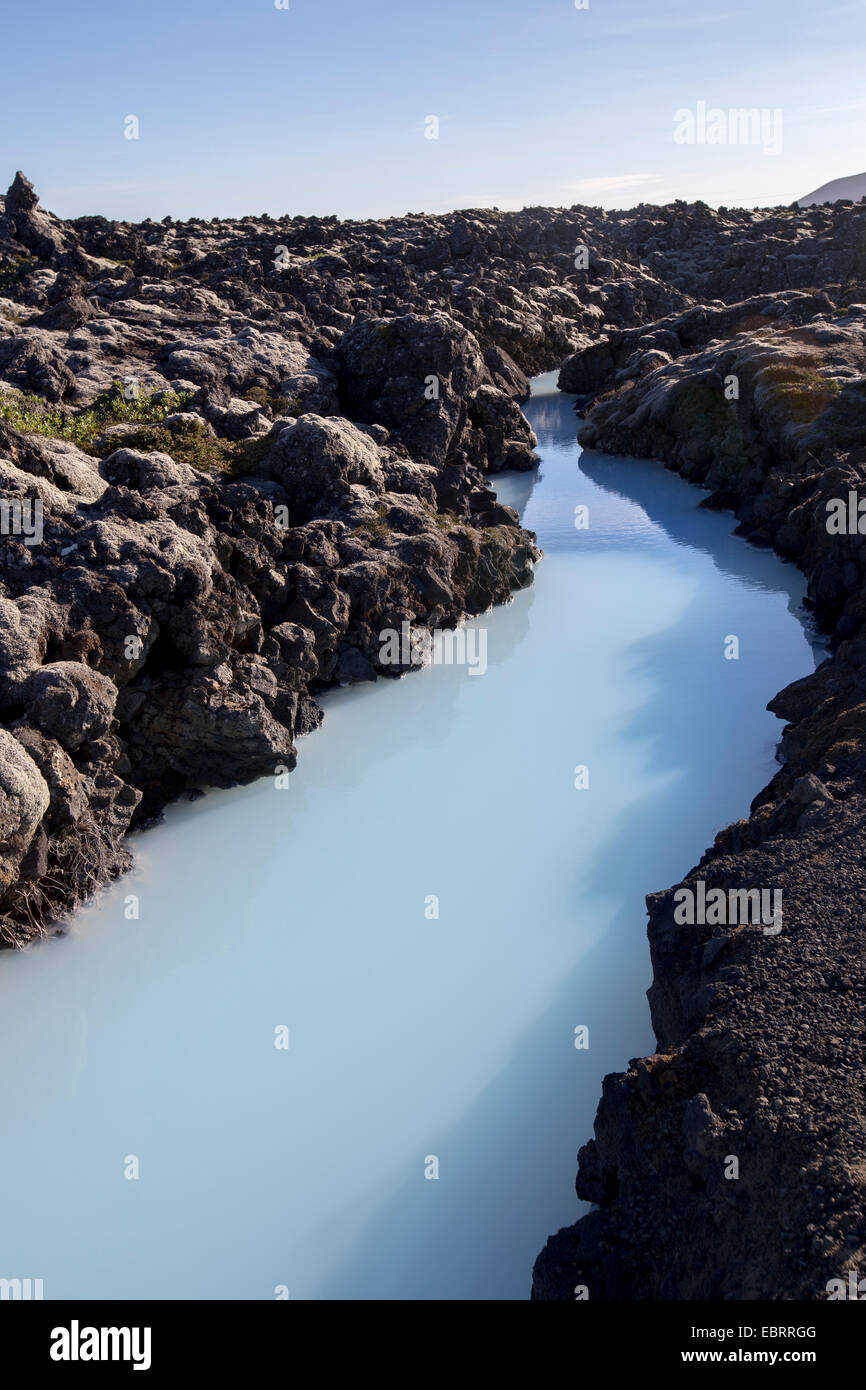 I dettagli nella laguna blu in Islanda Foto Stock