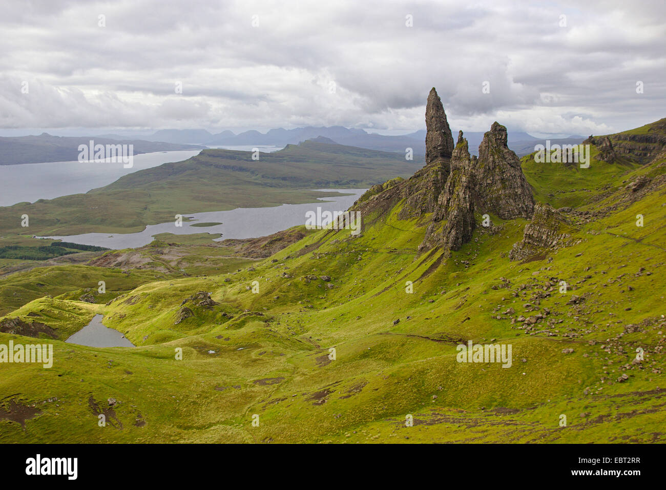 Il vecchio uomo di Storr, Trotternish, Regno Unito, Scozia, Isola di Skye Foto Stock