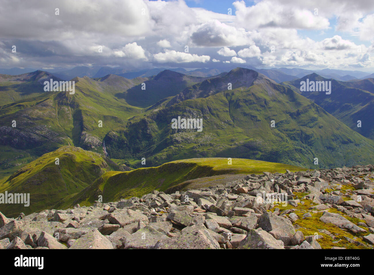 Vista da Ben Nevis per Marmores, Regno Unito, Scozia, Highlands Foto Stock