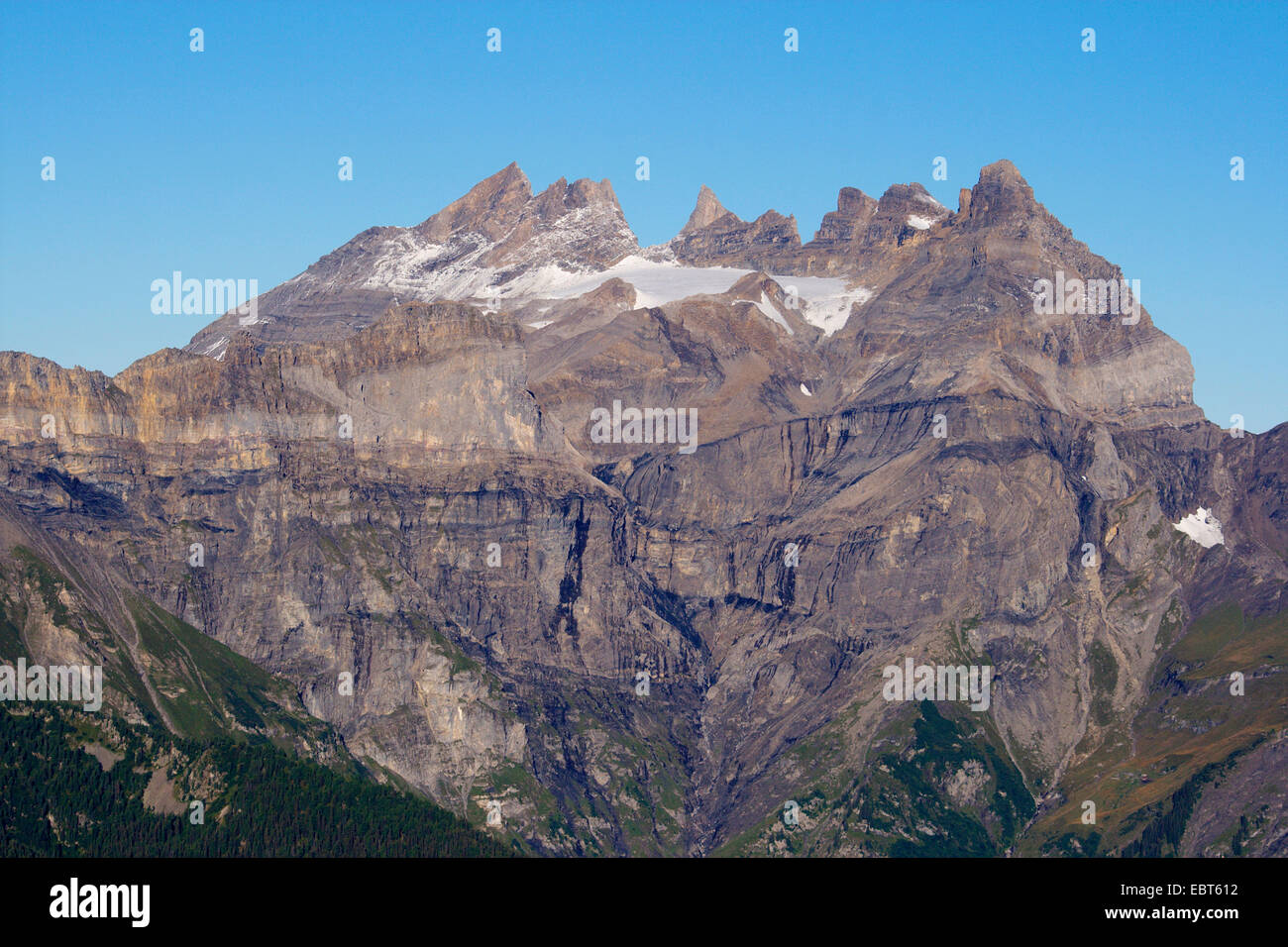 Summit Dents du Midi e piegatura Morcles, Svizzera Vallese Foto Stock