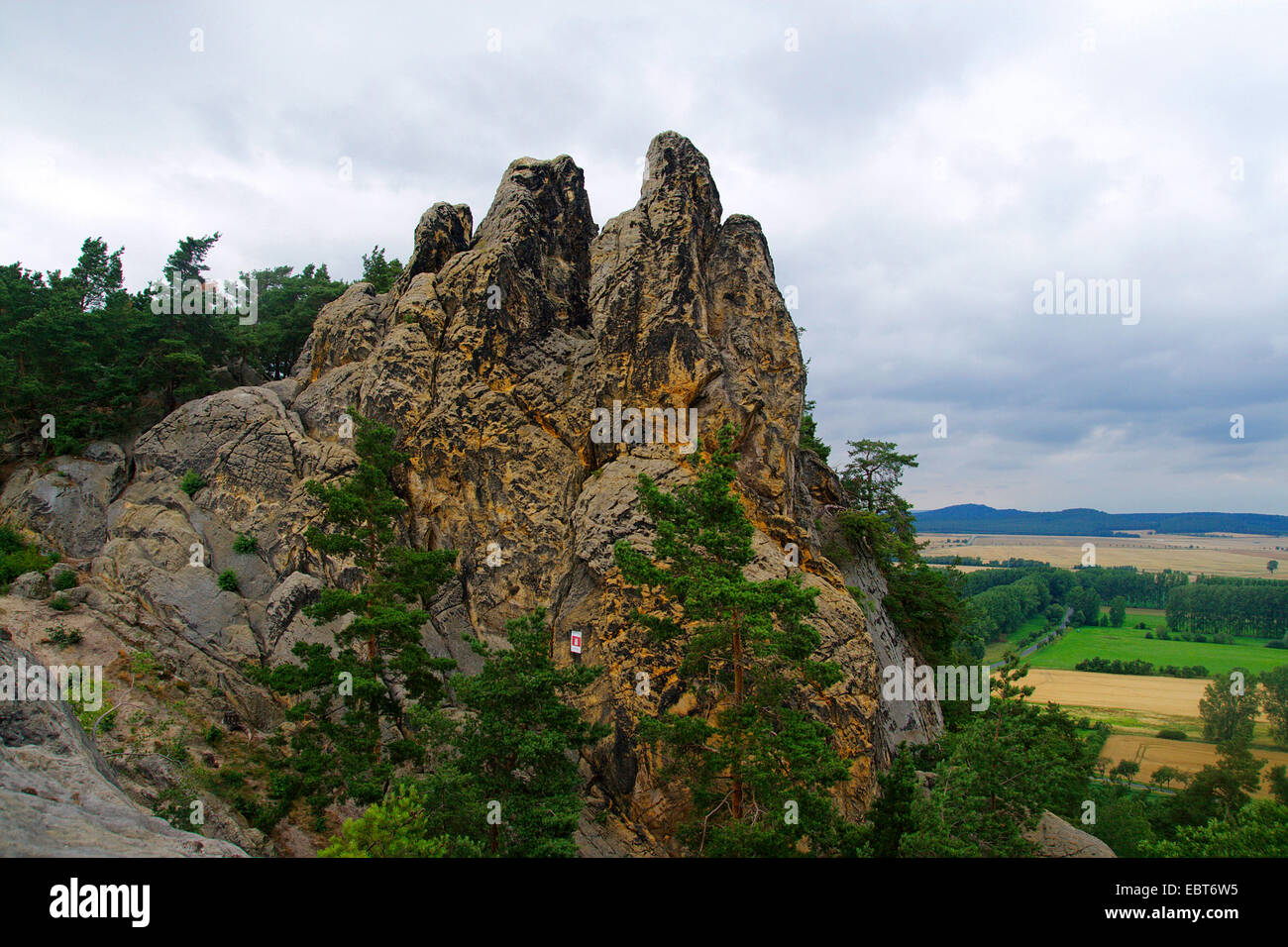 Teufelsmauer, Muri del Diavolo, e Hamburger Wappen formazione di roccia, Germania, Sassonia-Anhalt, Harz, Blankenburg Foto Stock