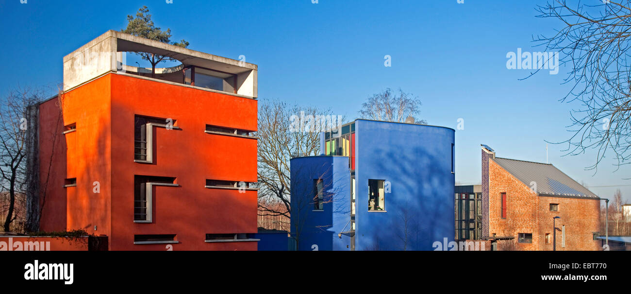 Le tre case di Tremonia degli architetti, Alloggiamento sentiero culturale, in Germania, in Renania settentrionale-Vestfalia, la zona della Ruhr, Dortmund Foto Stock