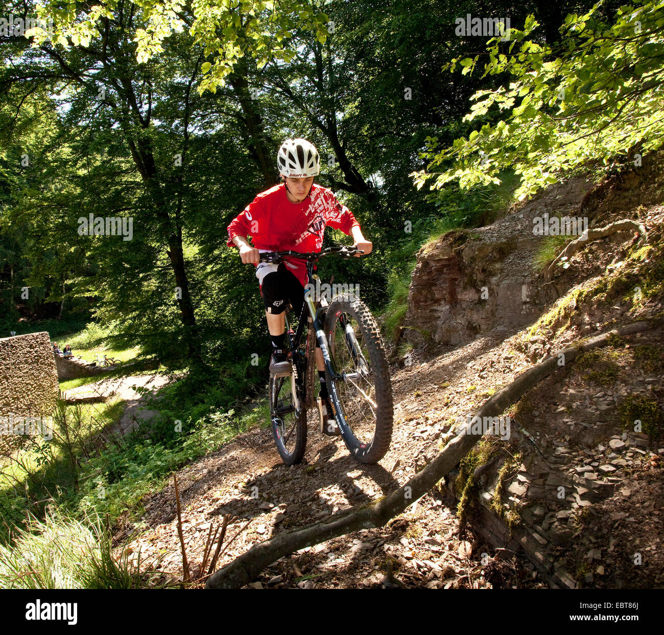 Mountain Biker, in Germania, in Renania settentrionale-Vestfalia, la zona della Ruhr Foto Stock