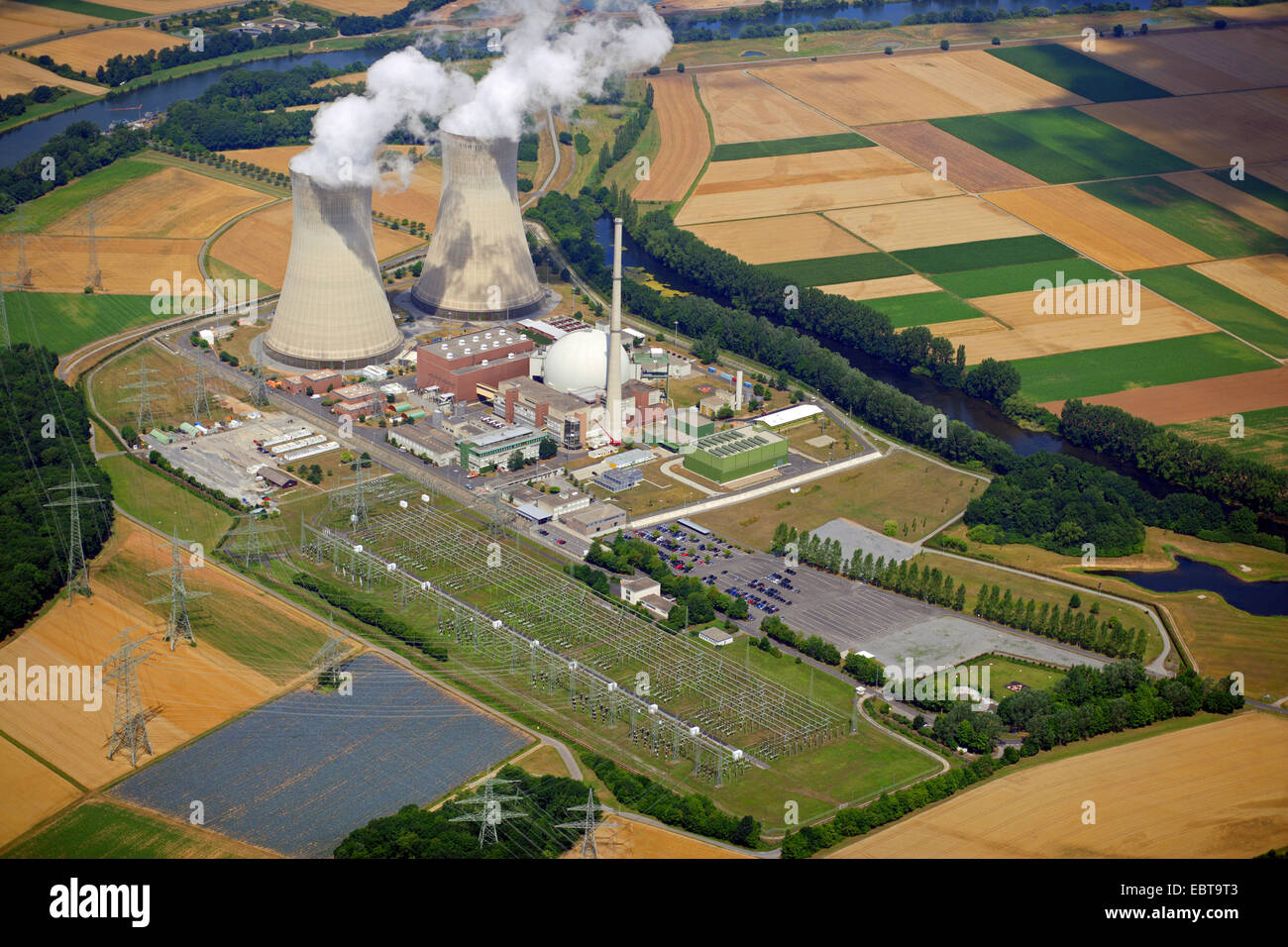 Centrale nucleare di Grafenrheinfeld, in Germania, in Baviera Foto Stock