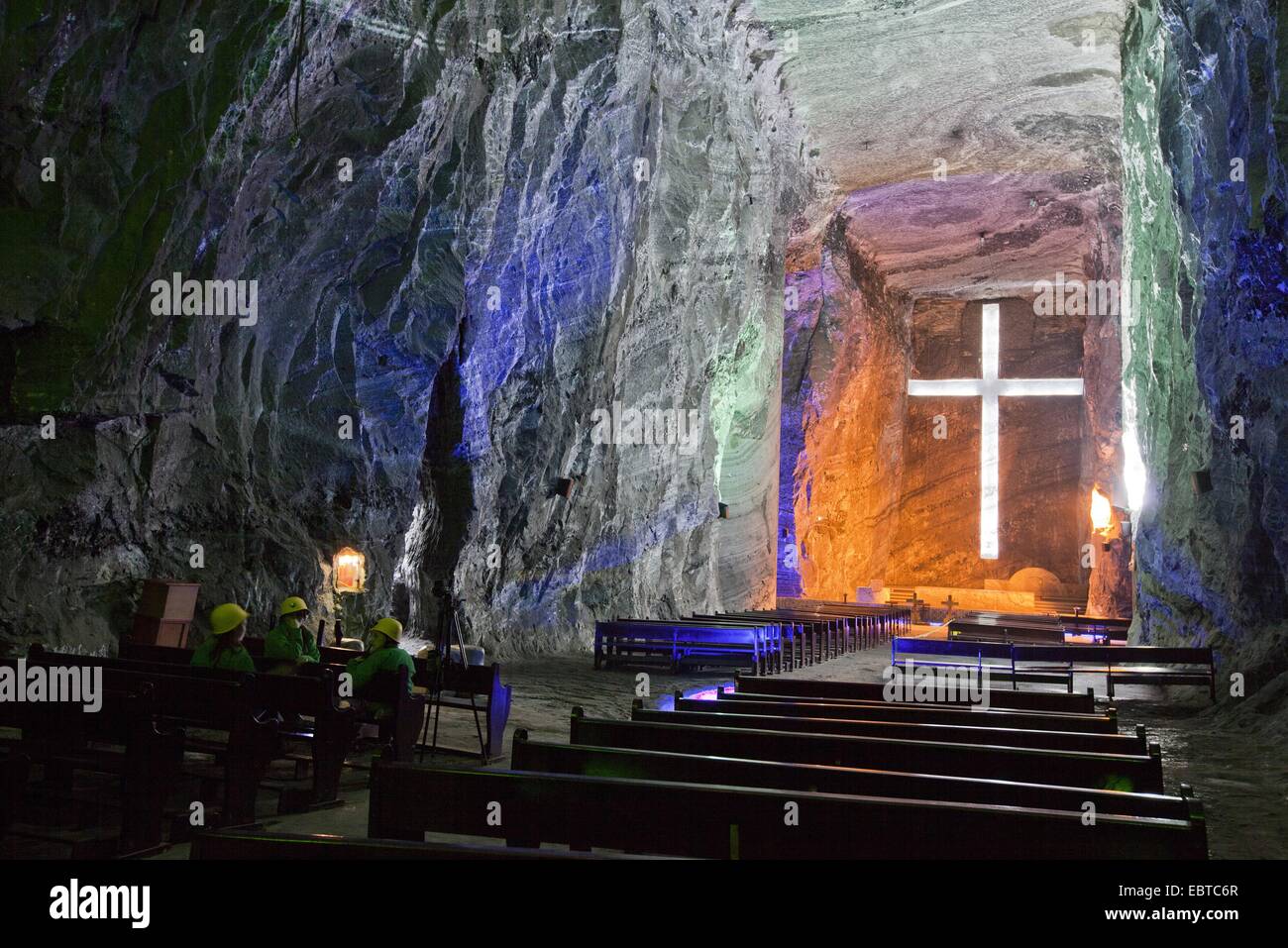 Sale subterrestrial cathedrale, una chiesa costruita interamente di sale in una miniera di sale, Colombia, Cundinamarca, Zipaquira Foto Stock