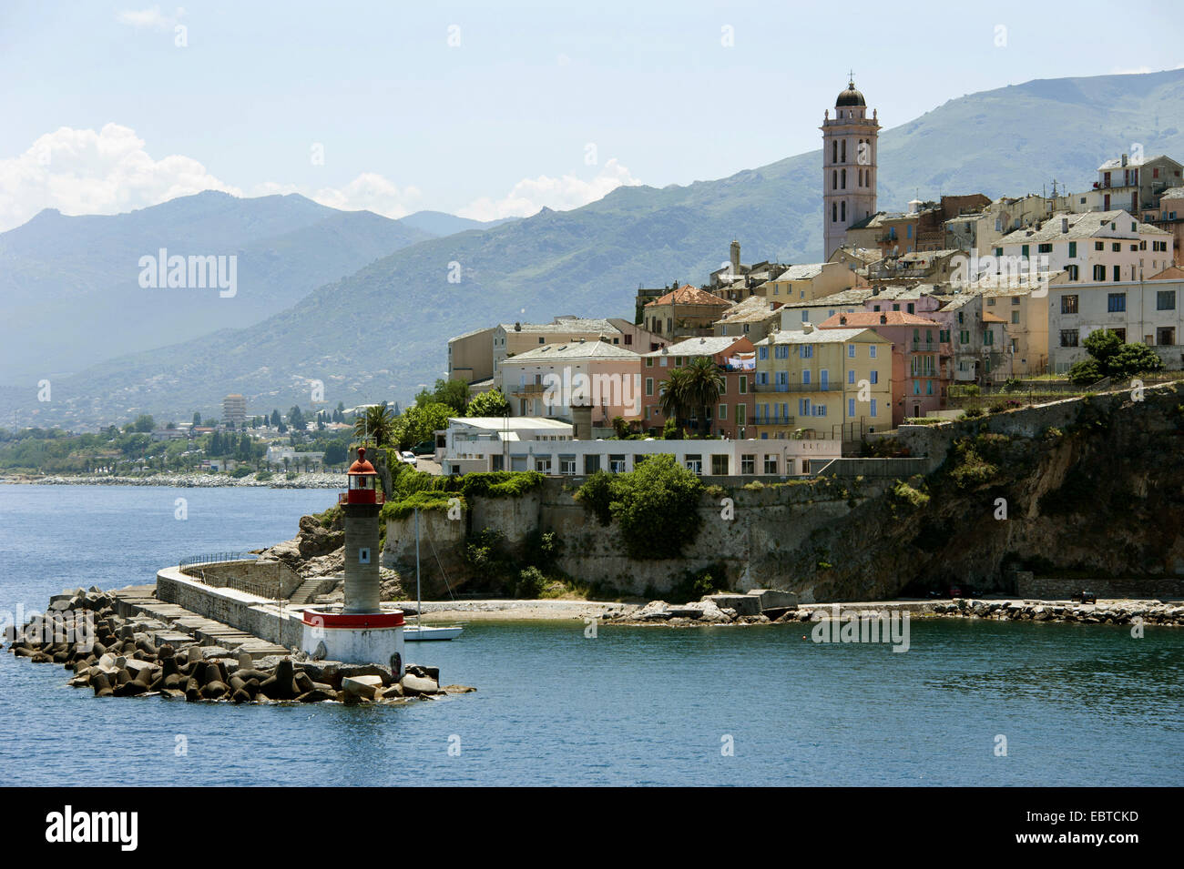 Cittadella e porto entrata, Francia, Corsica, Bastia Foto Stock