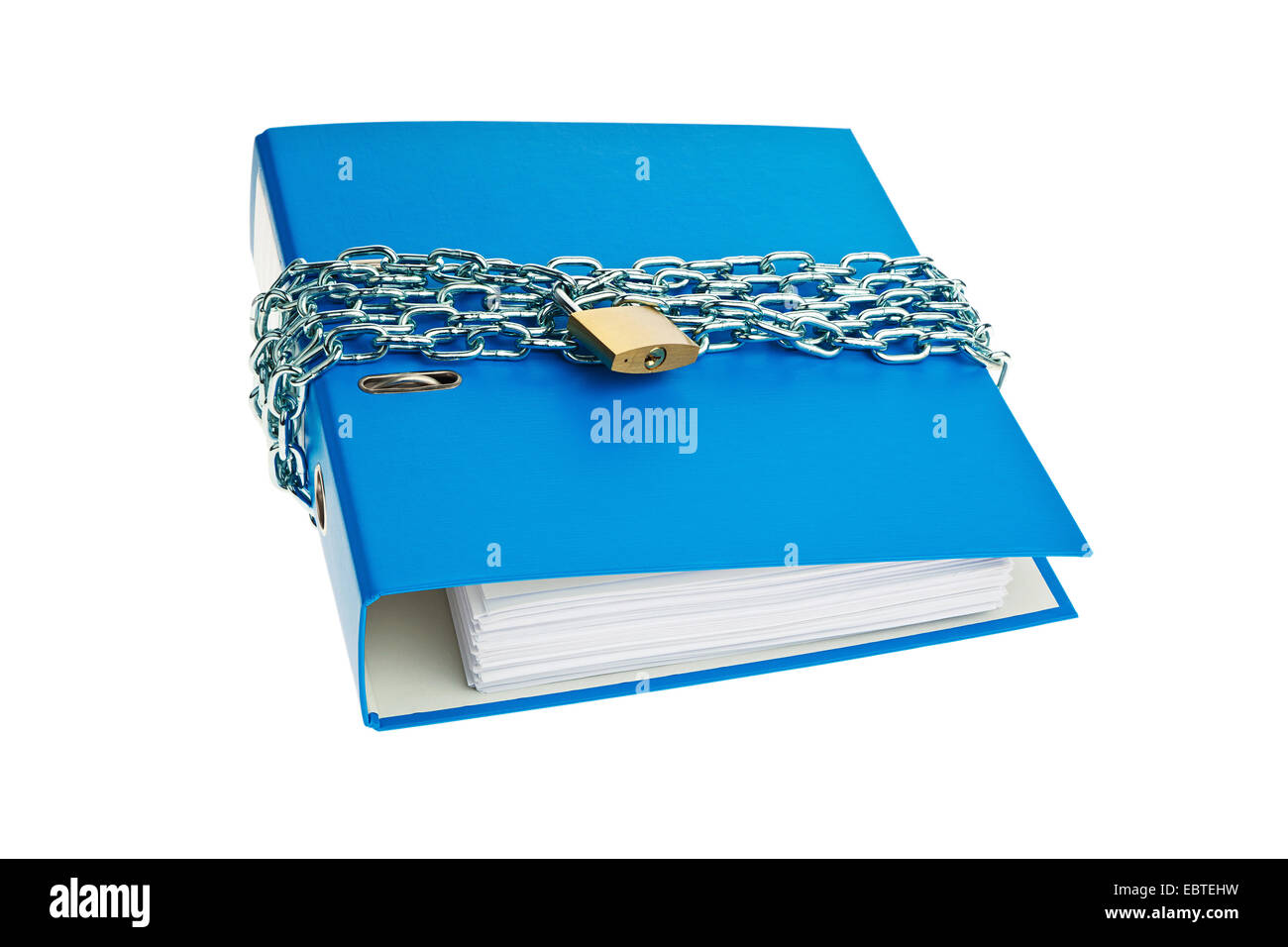 File bloccato con catena e lucchetto Foto Stock
