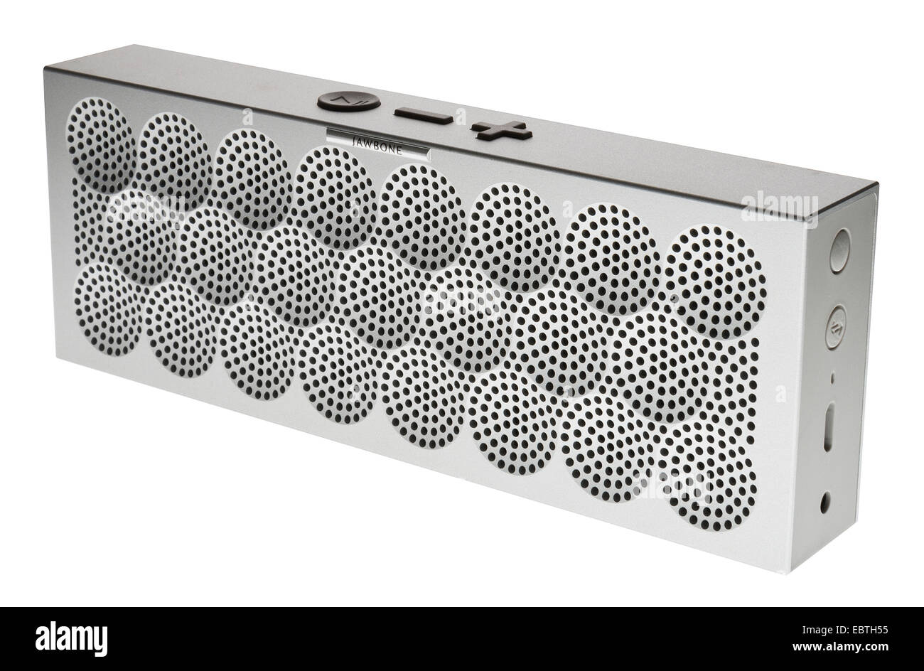 Jawbone JAMBOX Mini altoparlante da viaggio. Wireless bluetooth altoparlante portatile. Riproduce la musica o utilizzare come vivavoce per telefono con altoparlante. Foto Stock