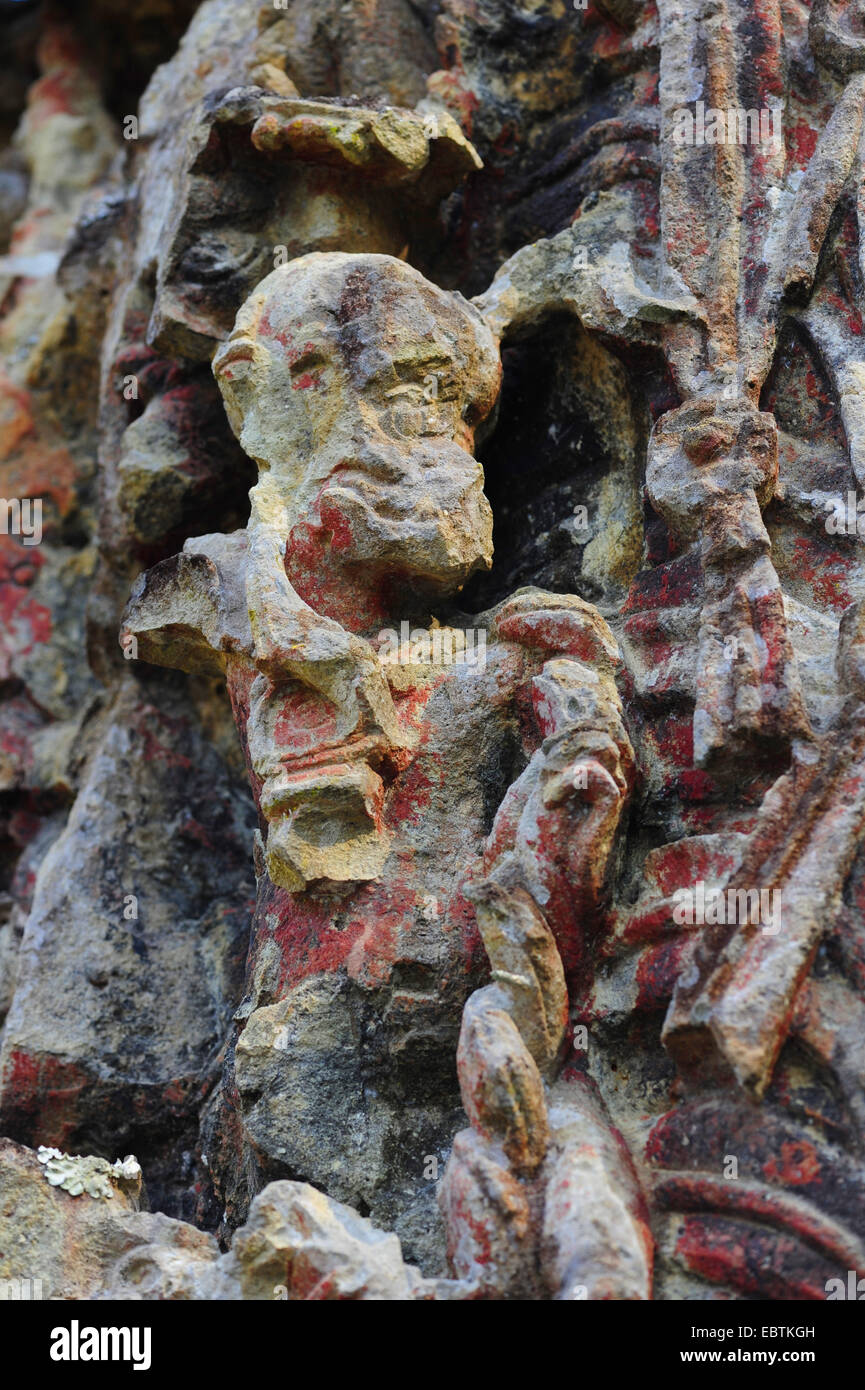 Scultura di Maya in Indiana Copan, Honduras, Copan Foto Stock