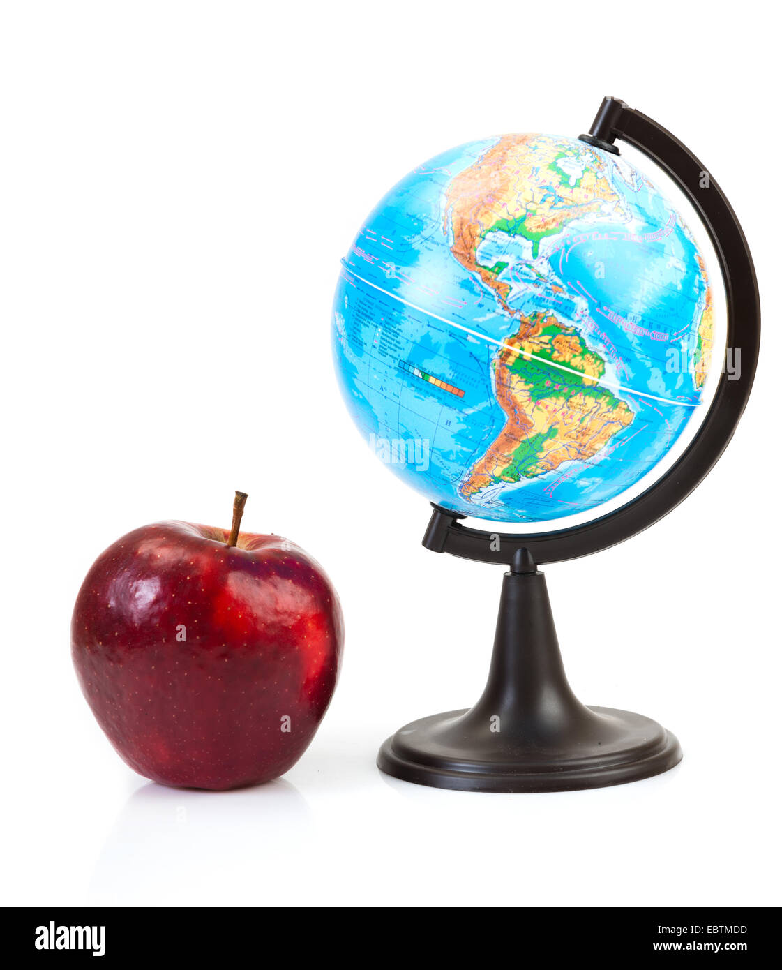 Red apple e globe Foto Stock