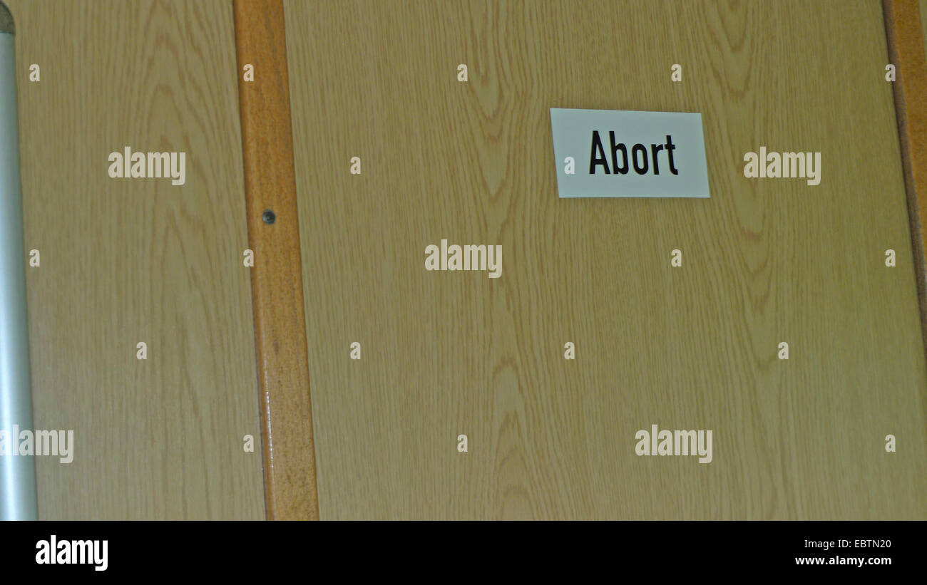 Segno 'Abort' antica parola tedesca per la toilette, Germania Foto Stock