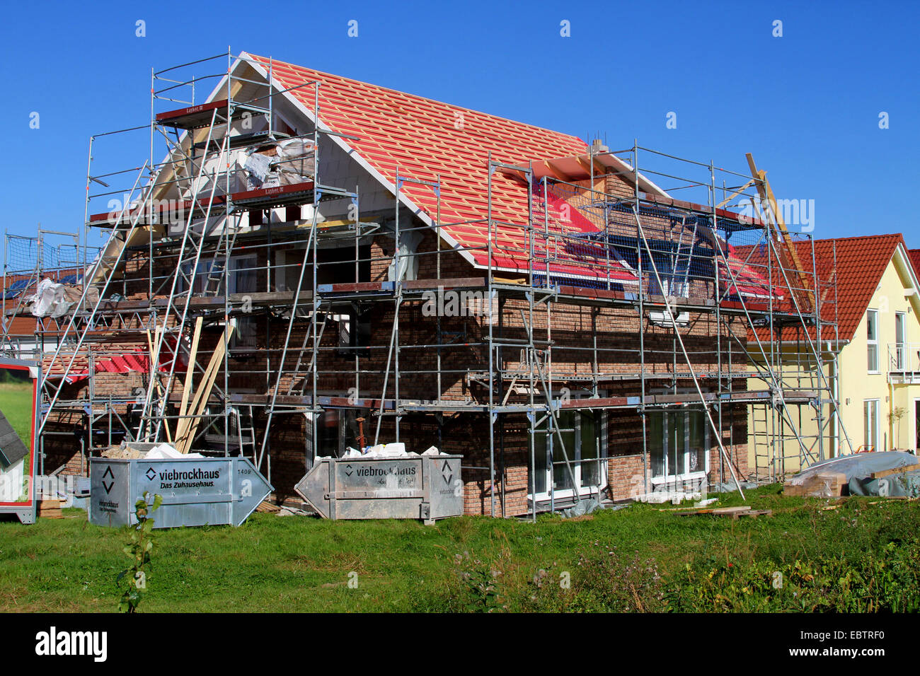 Nuova costruzione di un case famiglia, in Germania, in Renania settentrionale-Vestfalia, Gruiten/Haan Foto Stock