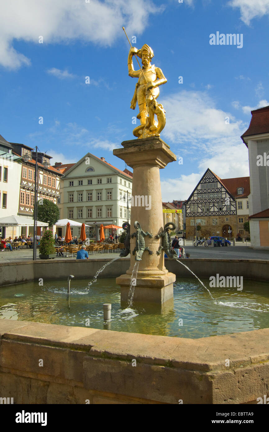 Fontana di San Giorgio sul marketplace, Germania, Turingia, Eisenach Foto Stock