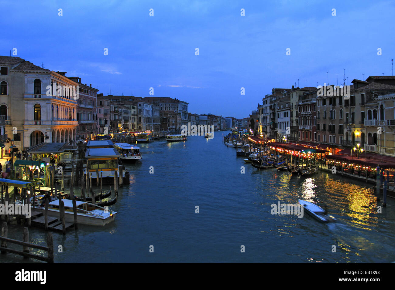 Canale Grande di sera, Italia, Venezia Foto Stock