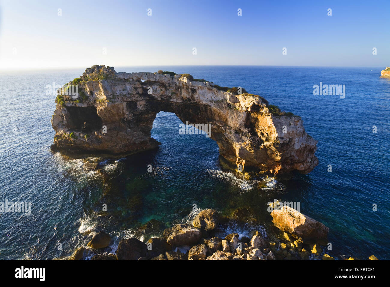 Arco di Es Pontas, Spagna, Balearen, Maiorca, Cala Santanyi Foto Stock
