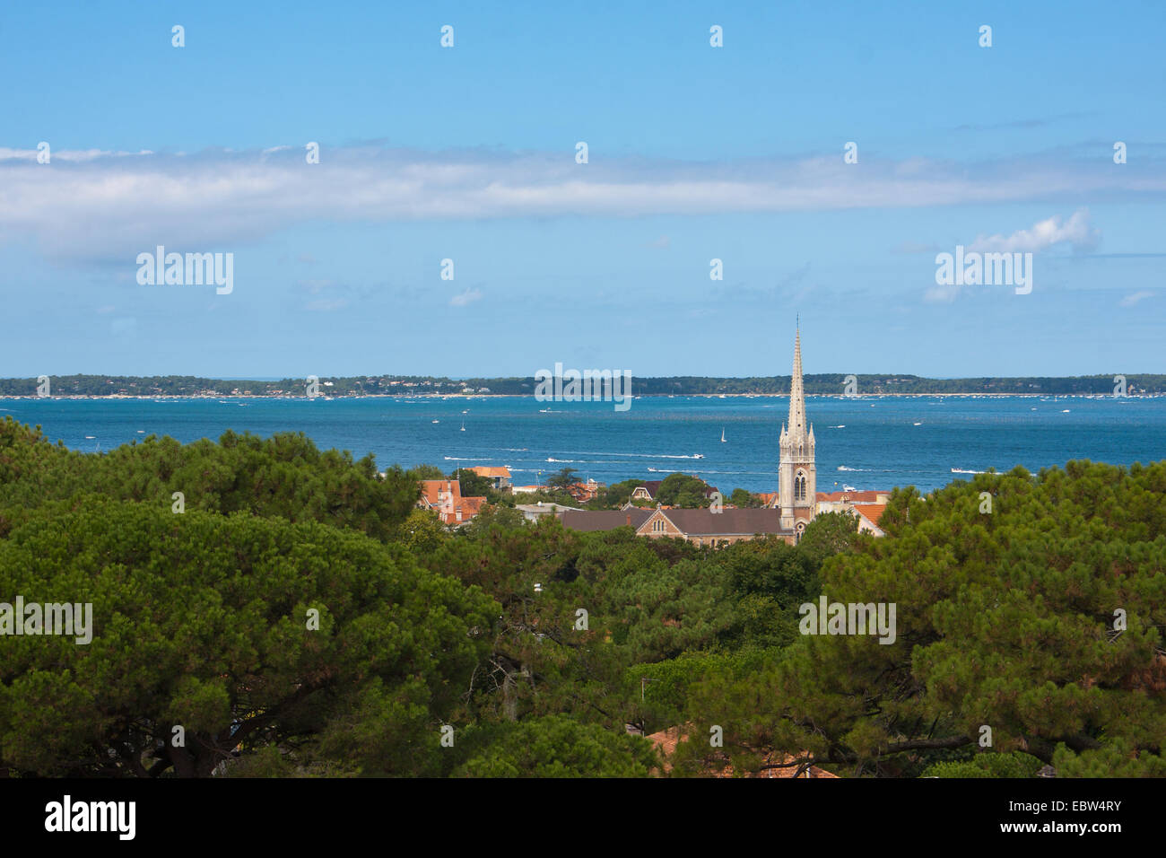 Vista sulla baia di Arcachon, Francia Foto Stock