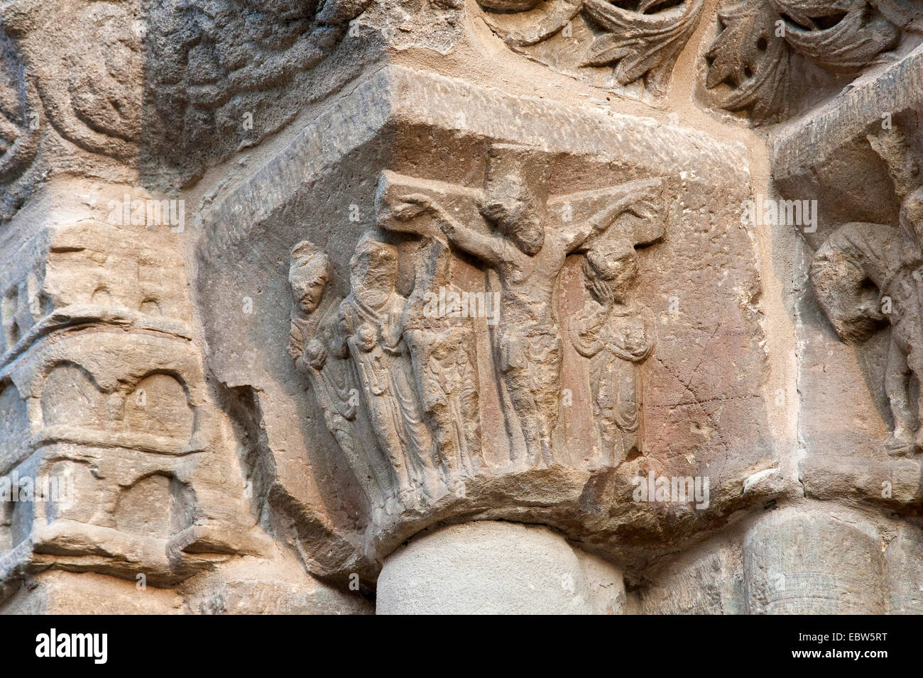 Dettaglio della Puerta del Jordon, Spagna, Leon, Kastilien, Villafranca del Bierzo Foto Stock