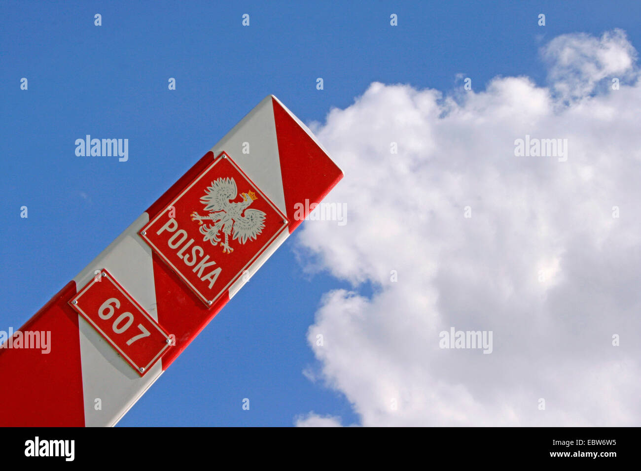 Marchio di confine della Polonia, Polonia, West Pomerania, Gozdowice Foto Stock