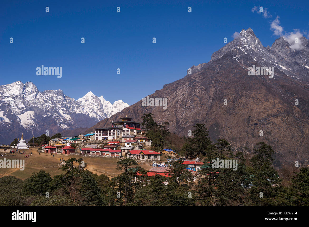 Monastero di Tengboche, Khumbu, Solukhumbu quartiere, Everest Regione, Nepal Foto Stock