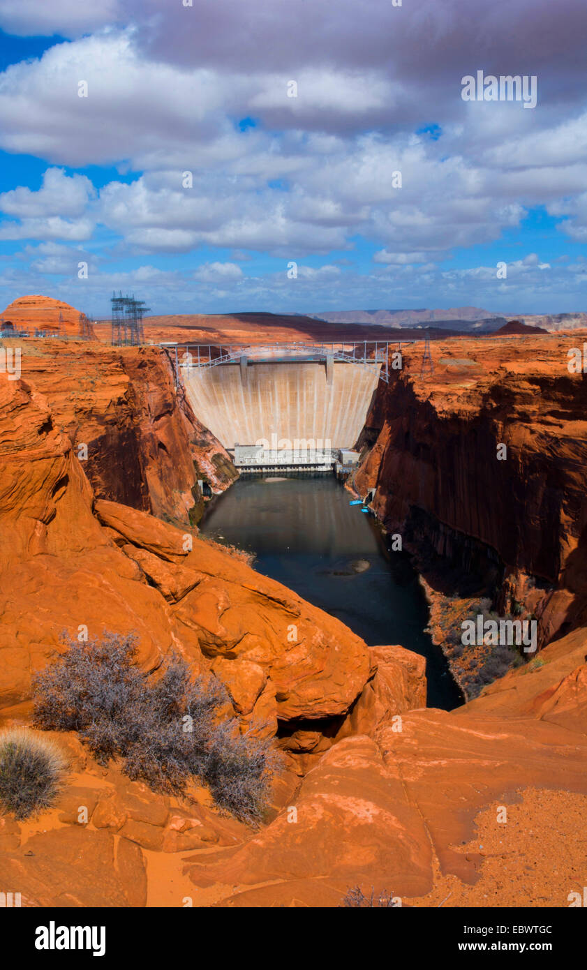 Glen Canyon Dam sul fiume Colorado, USA, Arizona, pagina Foto Stock