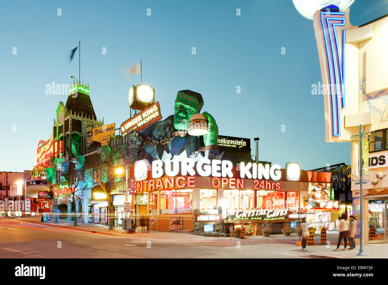 Fast-food su Clifton Hill, Niagara Falls, Provincia di Ontario, Canada Foto Stock
