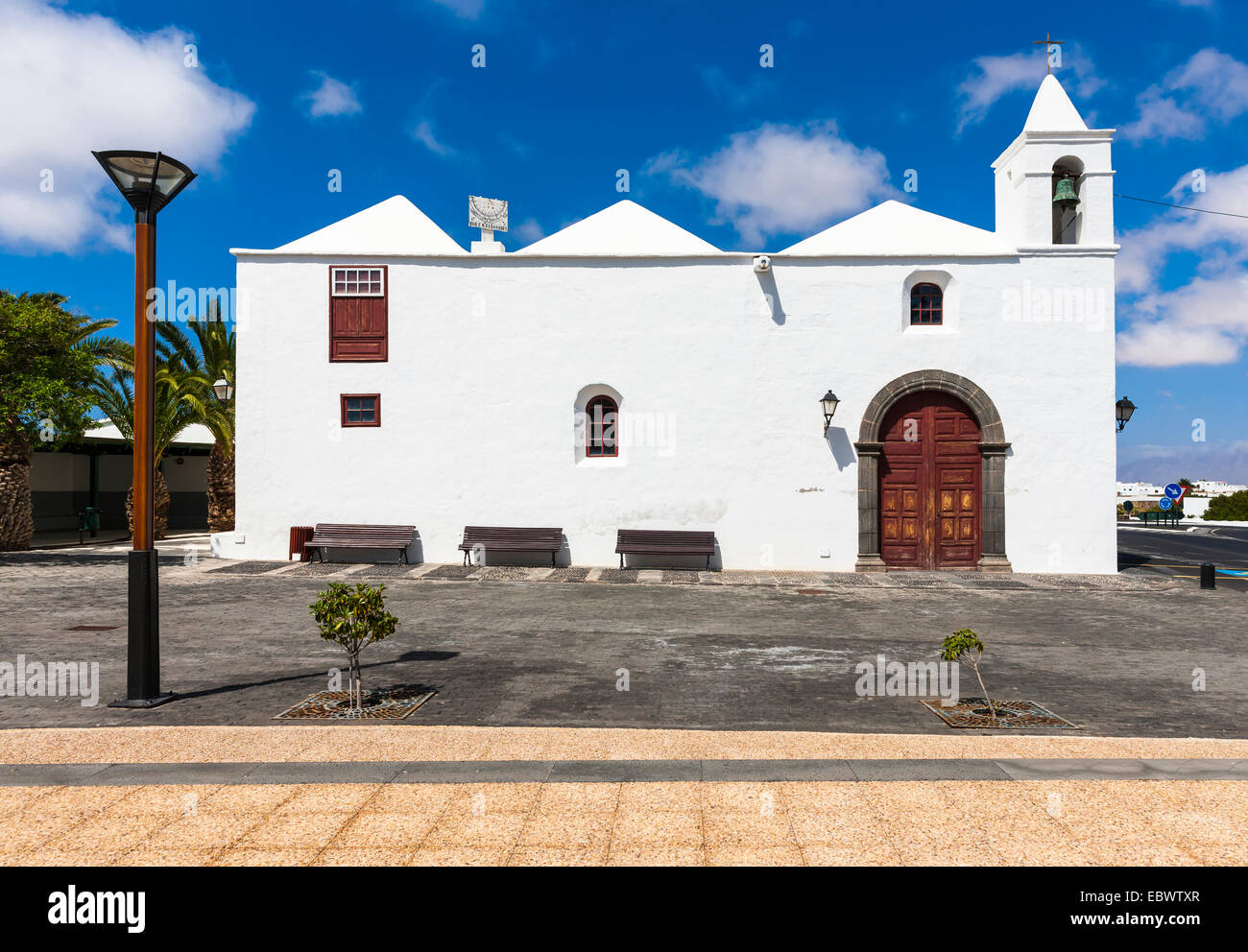 La Iglesia de San Roque in Tinajo, Lanzarote, Isole Canarie, Spagna Foto Stock