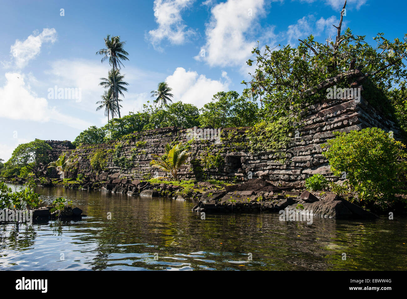 Le rovine della città antica di Nan Madol, Pohnpei, Isole Caroline, Micronesia, Pacifico centrale Foto Stock