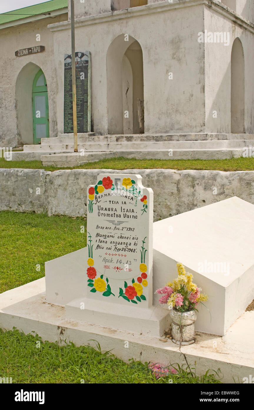 Missione cattolica chiesa, Isole Cook, Atiu Foto Stock