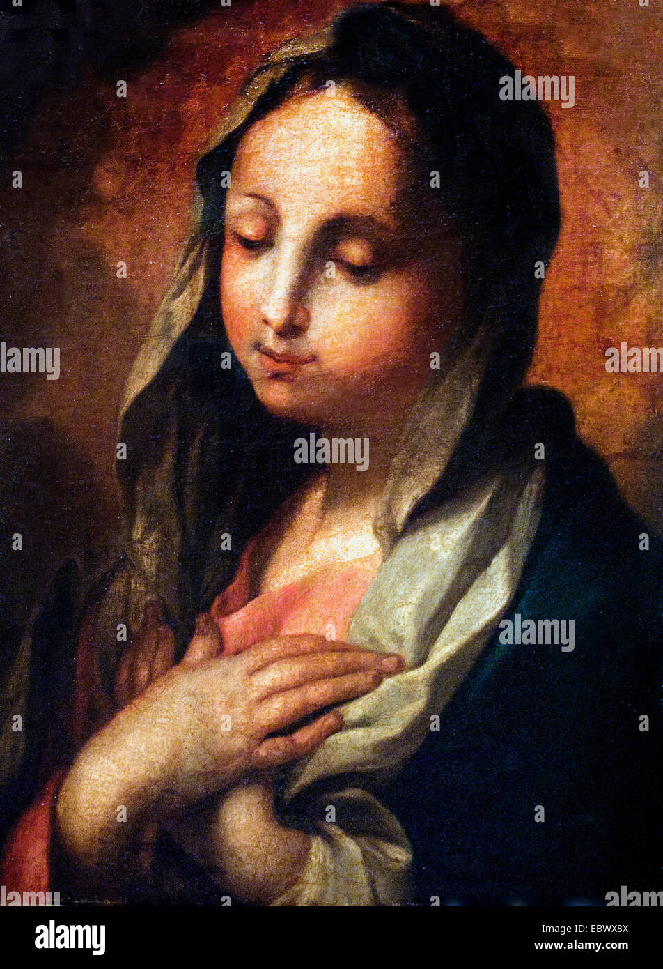 Dolorosa ( la Madonna Addolorata Vergine Maria )xviii secolo italiano Scuola Italia Foto Stock