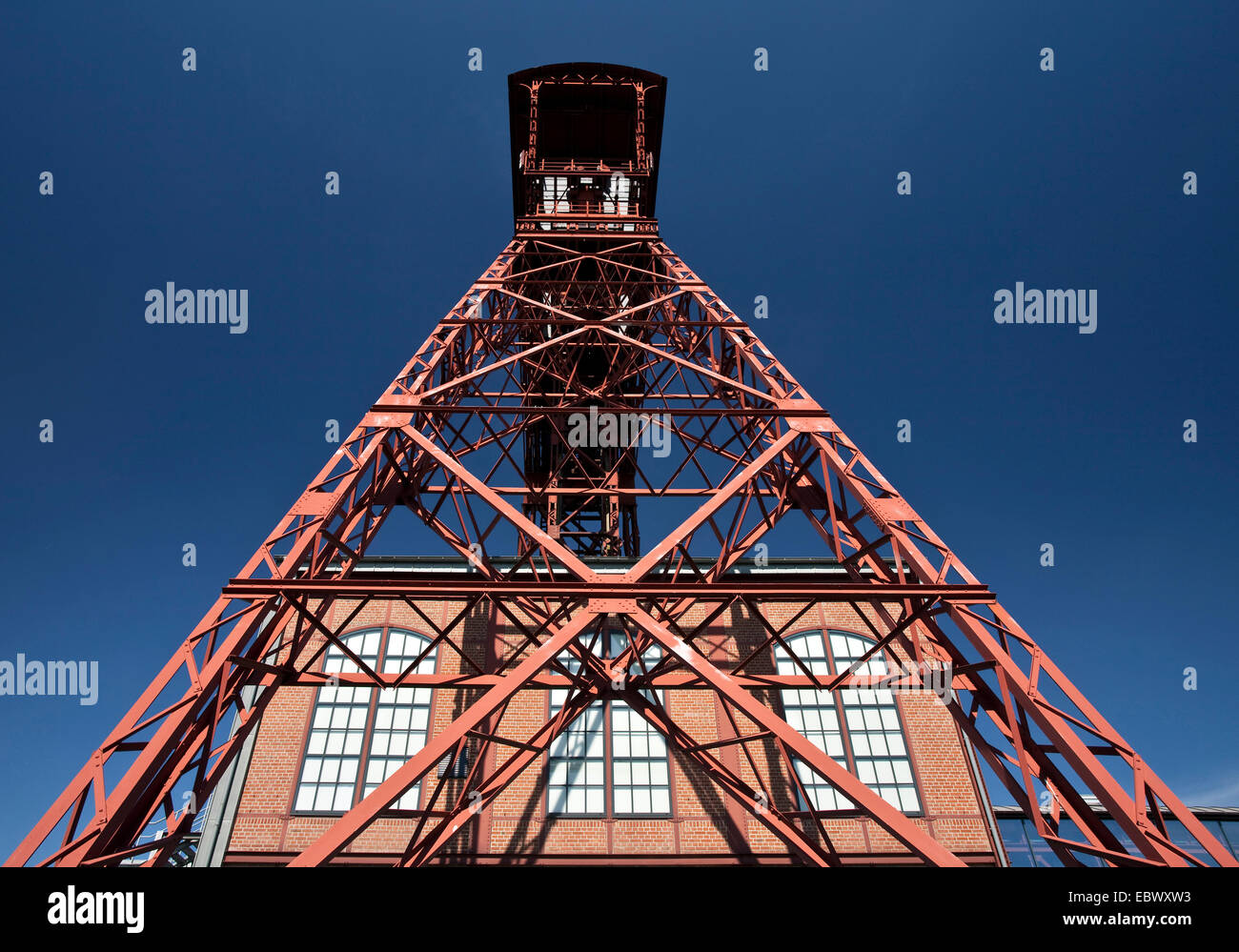Copricapo di ex miniera di carbone Rheinpreussen 4, in Germania, in Renania settentrionale-Vestfalia, Moers Foto Stock