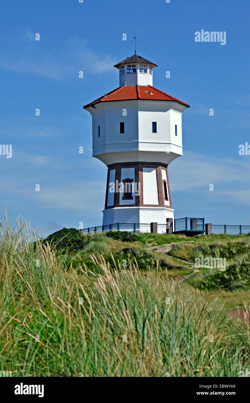 Acqua torre sulla isola di Langeoog, Germania, Bassa Sassonia, Langeoog Foto Stock