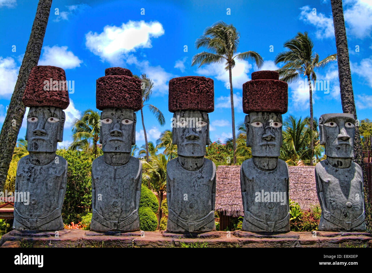 Centro Culturale polinesiano in Oahu, USA, Hawaii Foto Stock