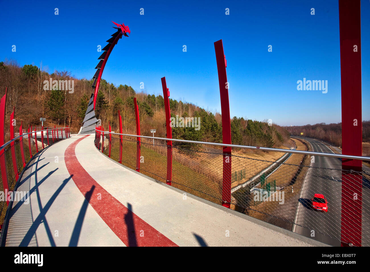 Dragon bridge al bottino Hoheward punta, in Germania, in Renania settentrionale-Vestfalia, la zona della Ruhr, Recklinghausen Foto Stock