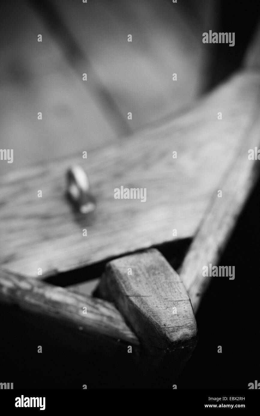 Close up di prua sulla barca di legno Foto Stock
