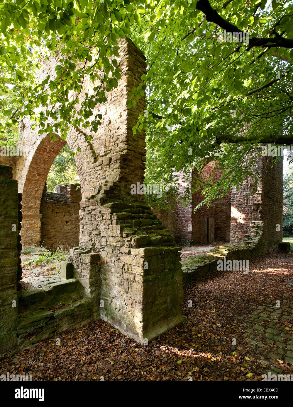 Rovine di chapell del castello Weitmar, in Germania, in Renania settentrionale-Vestfalia, la zona della Ruhr, Bochum Foto Stock
