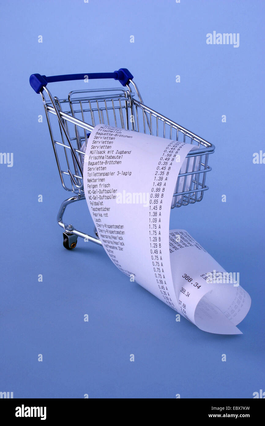 Carrello vuoto con un disegno di legge Foto Stock