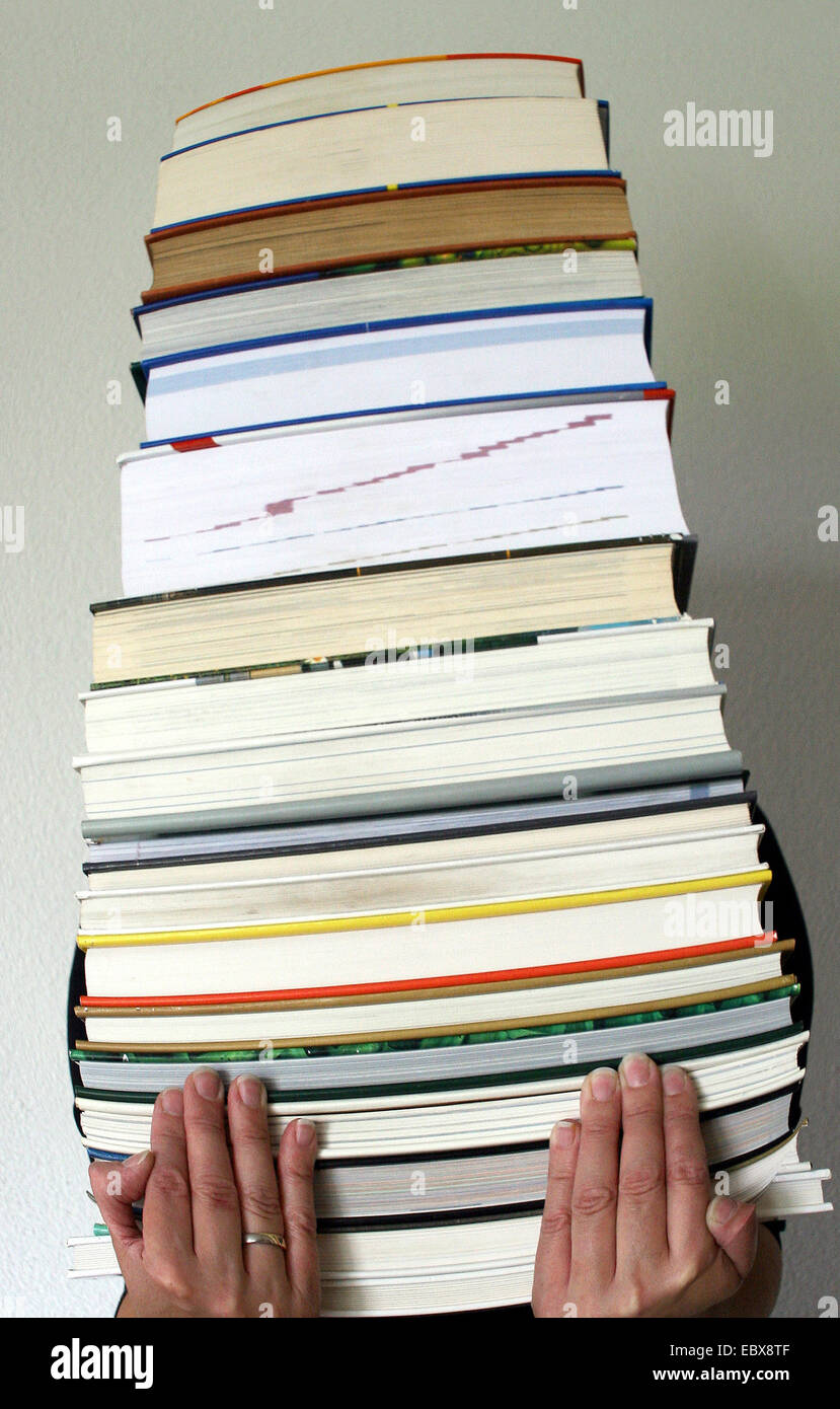 pila di libri Foto Stock