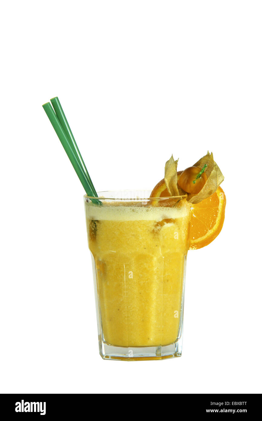 Il succo di arancia in un bicchiere Foto Stock