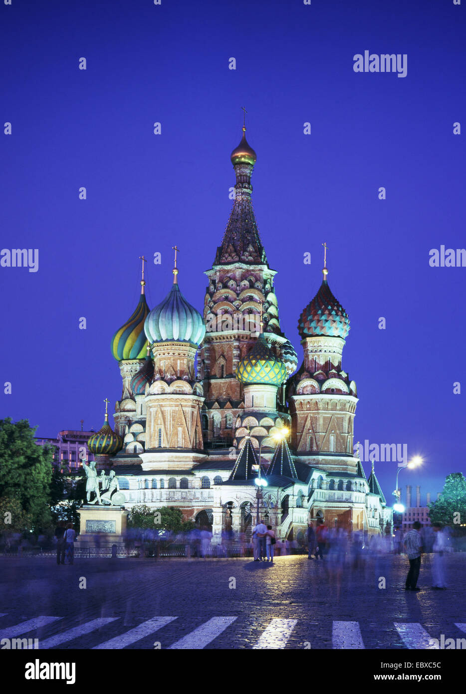 San Basilio Cattedrale di notte, Russia Moskau Foto Stock