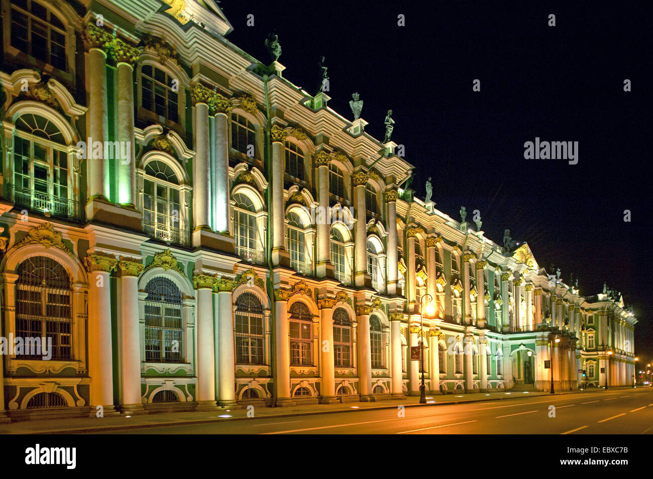 Eremitage di notte, Russia, San Pietroburgo Foto Stock