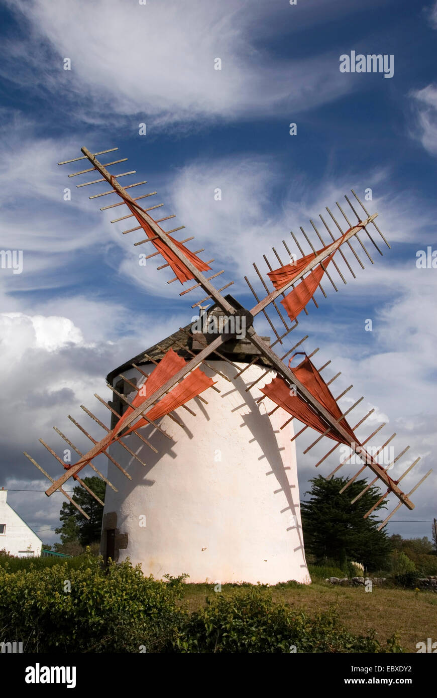 Mulino Moulin de Narbon, Francia Bretagna, Erdeven Foto Stock